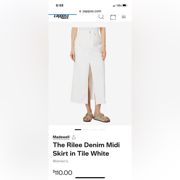 Madewell White Denim Maxi Skirt NWOT - Picture 1 of 5